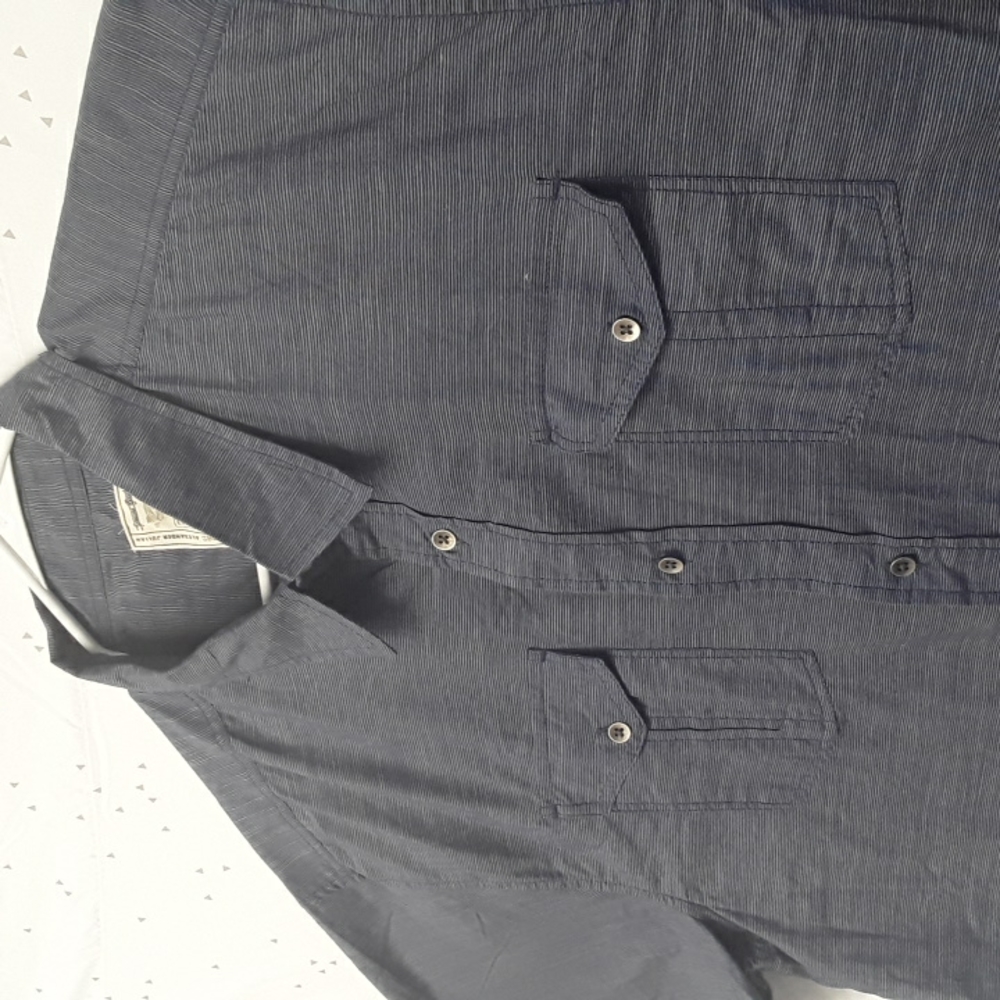 Alexander Julian Mens Blue Short Sleeve Button Up